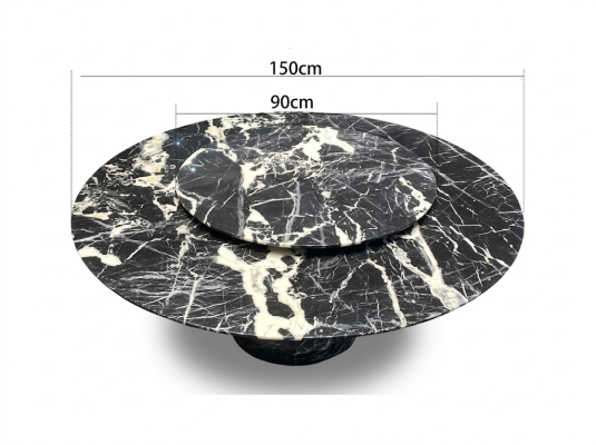 Bàn trà mặt đá tròn hai tầng 