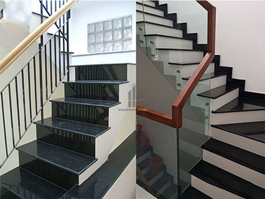 Đá đen kim sa ốp cầu thang