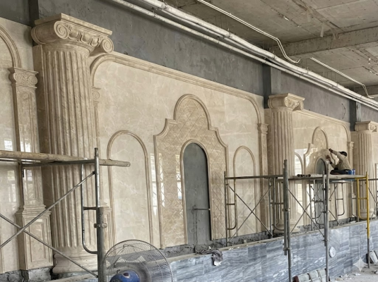 Gia công cột đá tự nhiên phù hợp kiến trúc biệt thự cao cấp