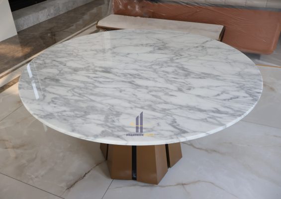 Bàn trà mặt đá Marble trắng Volakas cao cấp