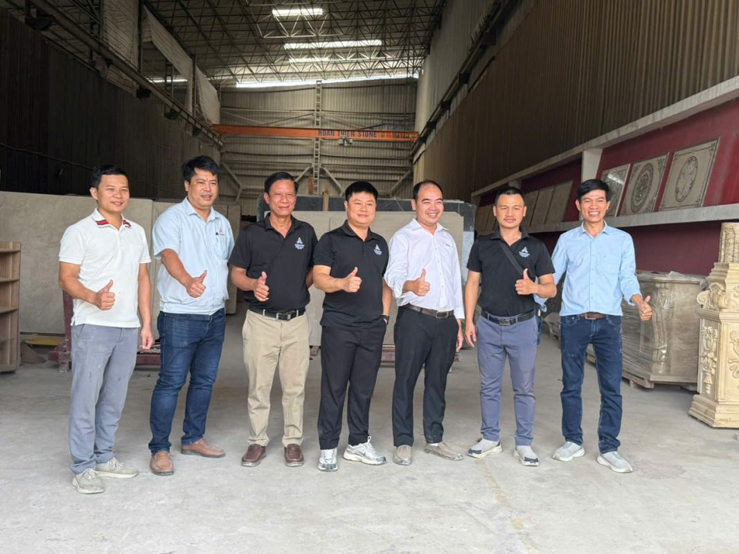 HOANTHIEN STONE đón tiếp công ty nội thất AA tham quan và làm việc tại nhà máy