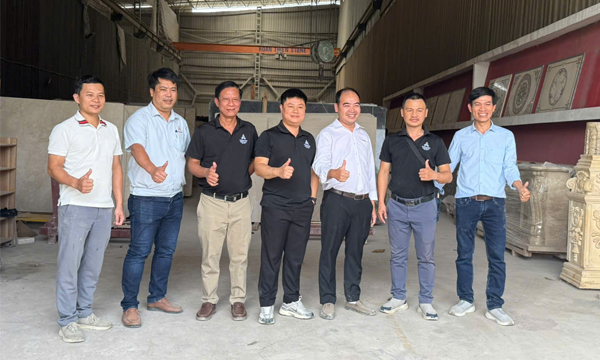 HOANTHIEN STONE đón tiếp công ty nội thất AA tham quan và làm việc tại nhà máy